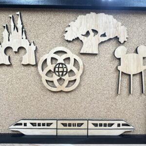 Disney Inspired Park Icon and Monorail Shadowbox