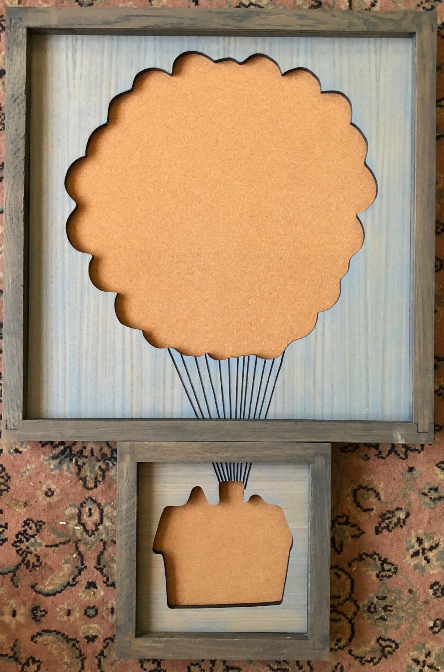 Disney Inspired Pin Display Shadowbox (UP House with Balloons), Corkboard, Cork Display