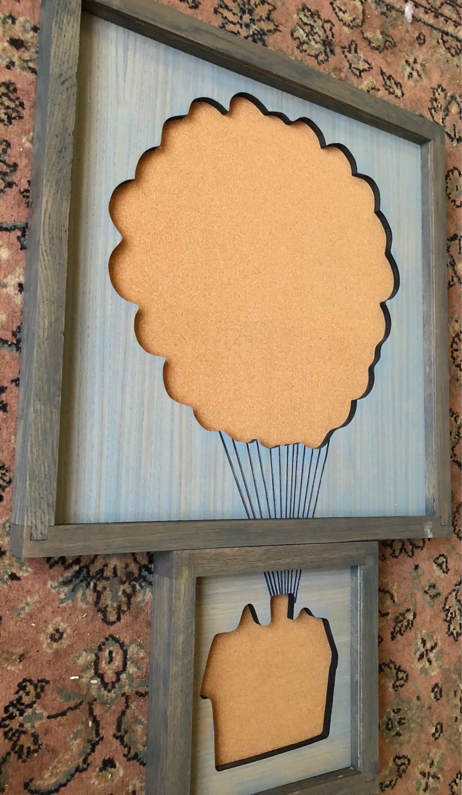 Disney Inspired Pin Display Shadowbox (UP House with Balloons), Corkboard, Cork Display