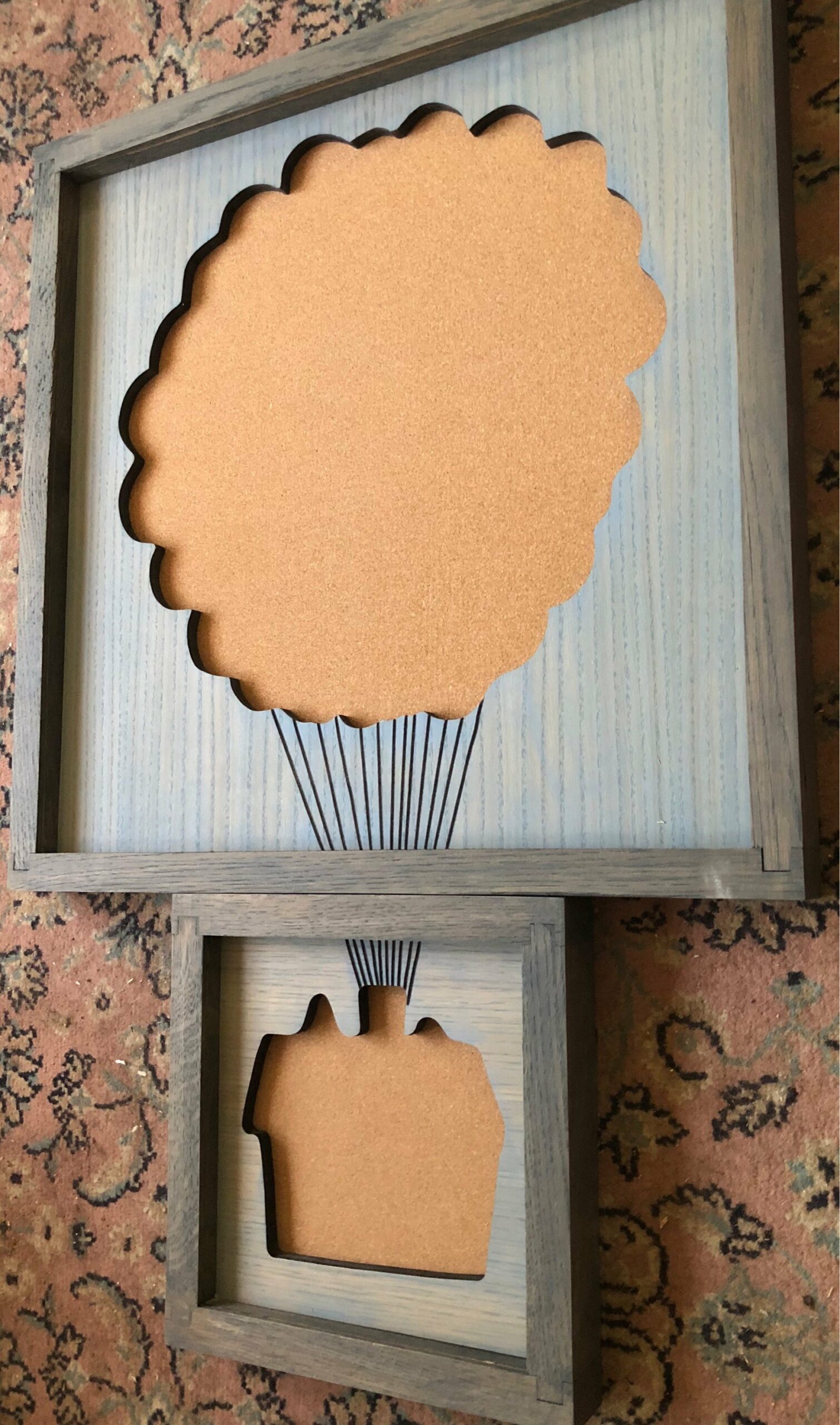 Disney Inspired Pin Display Shadowbox (UP House with Balloons), Corkboard, Cork Display