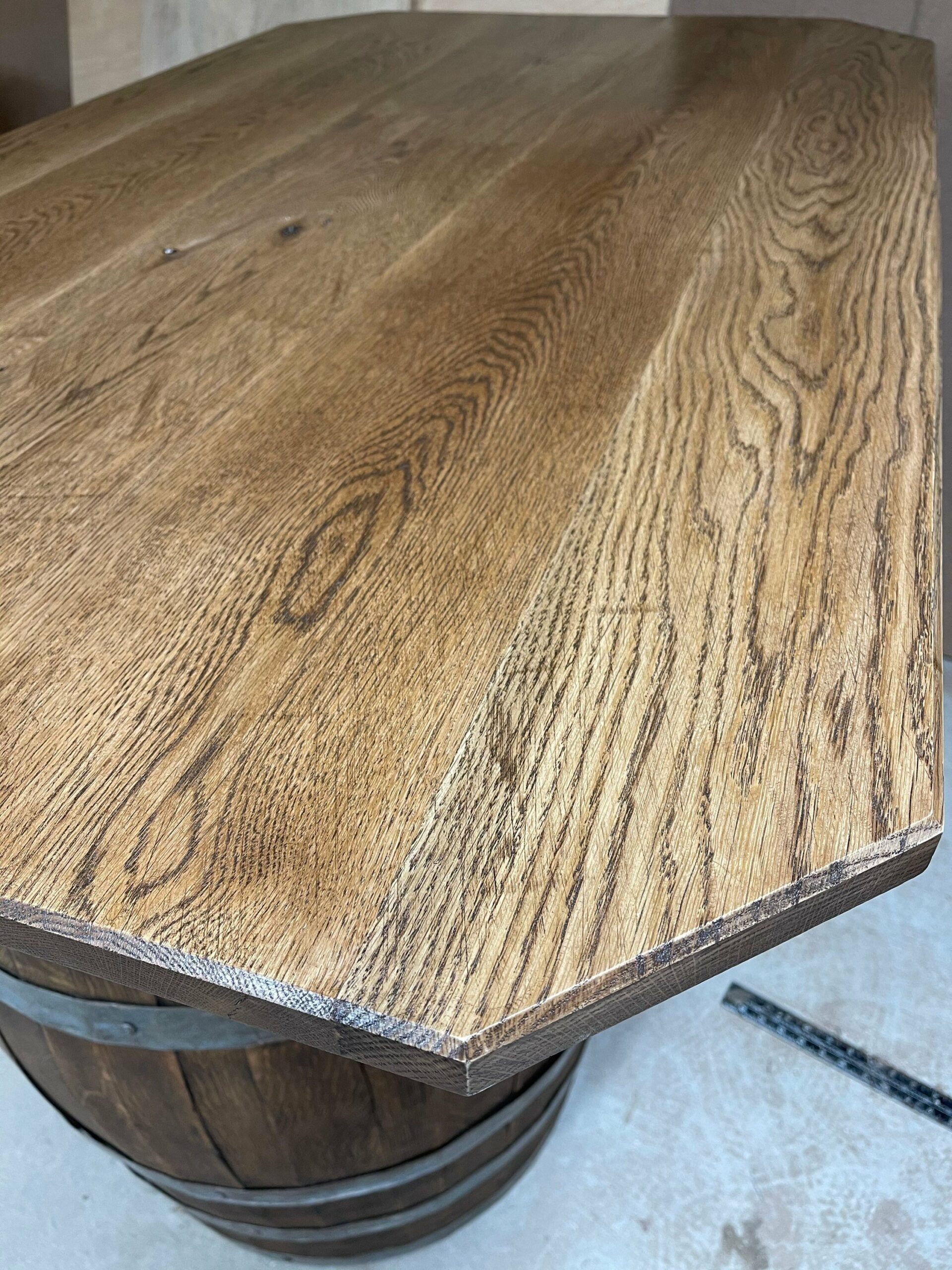 Double Bourbon Barrel Table, dining room, kitchen