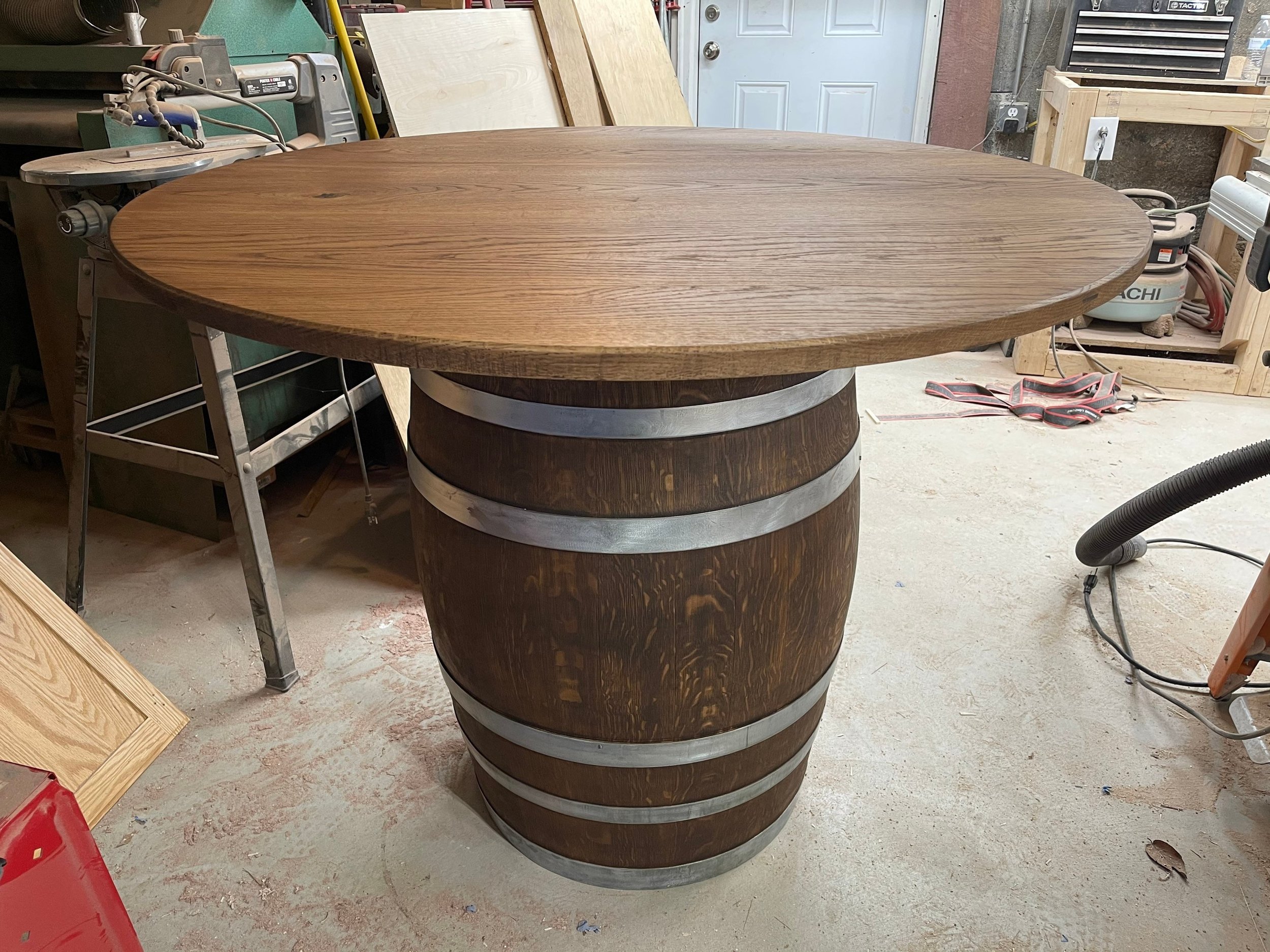 Bourbon Barrel Round Table, dining room, kitchen, bar