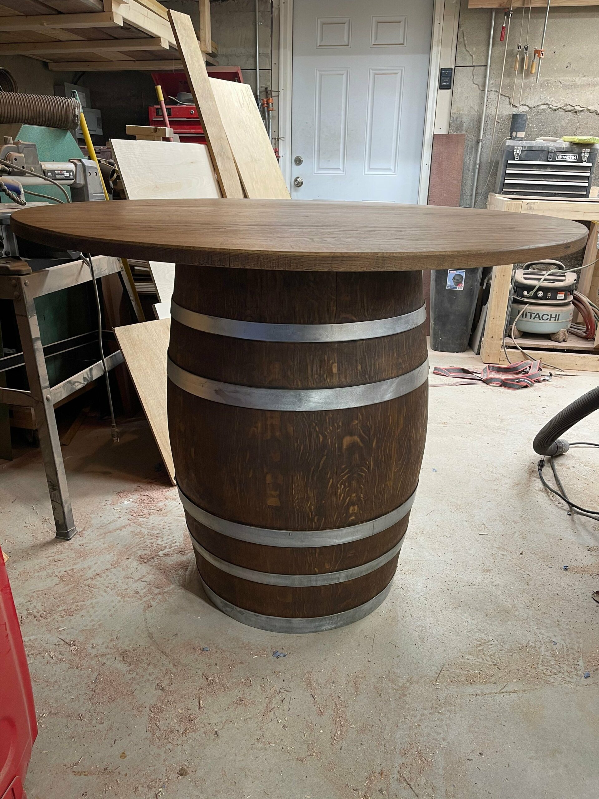 Bourbon Barrel Round Table, dining room, kitchen, bar