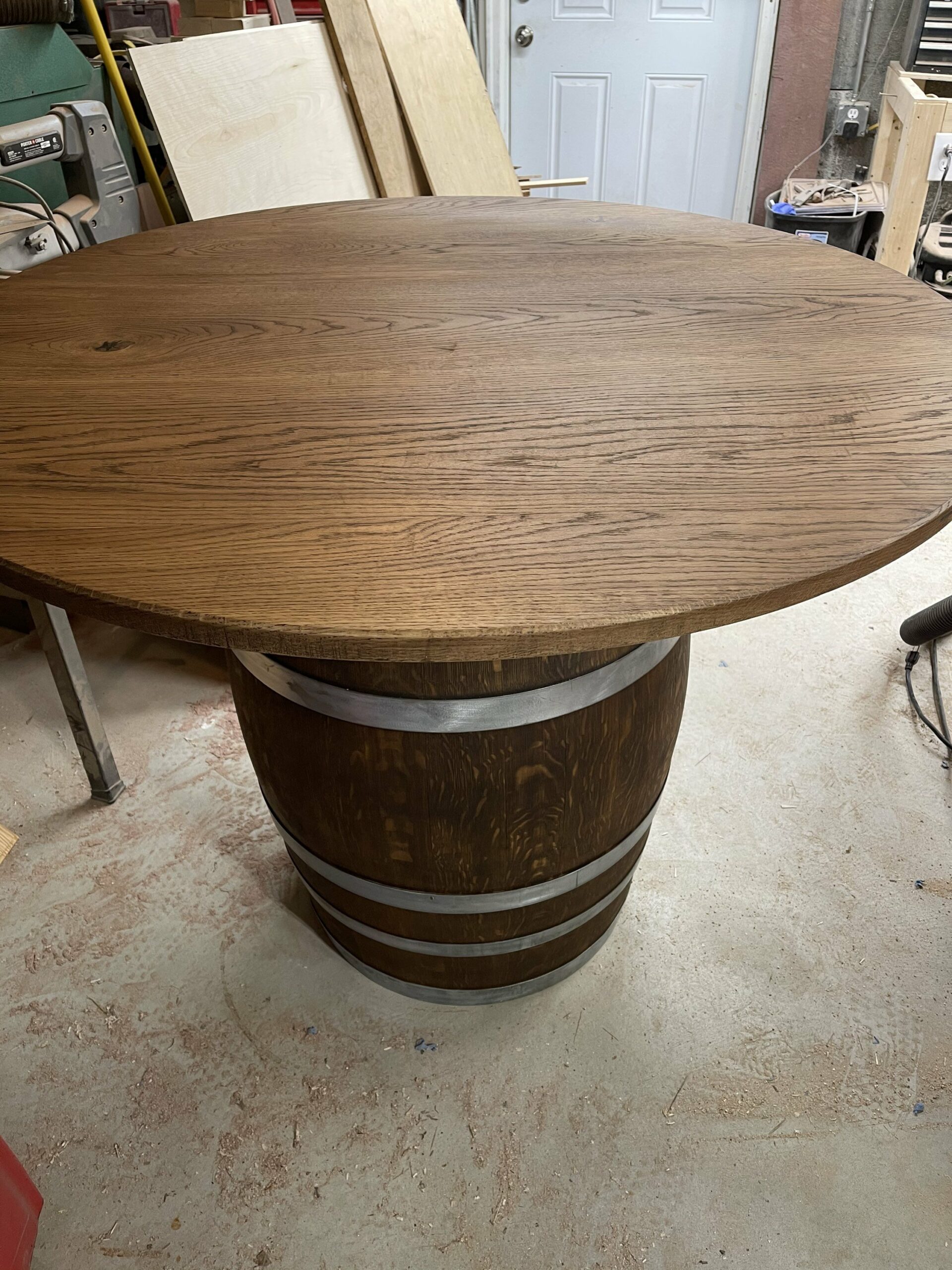Bourbon Barrel Round Table, dining room, kitchen, bar