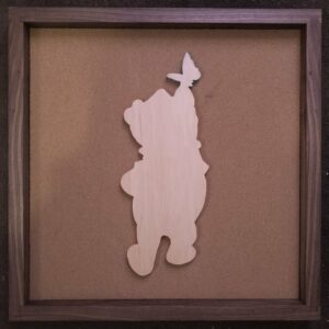 Disney Inspired Pin Display Shadowbox (Winnie the Pooh with butterfly), Corkboard, Cork Display