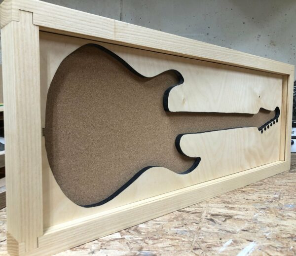 Electric Guitar Pin Display Shadowbox, Corkboard, Cork Display