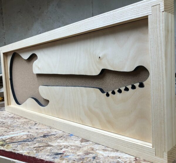 Electric Guitar Pin Display Shadowbox, Corkboard, Cork Display