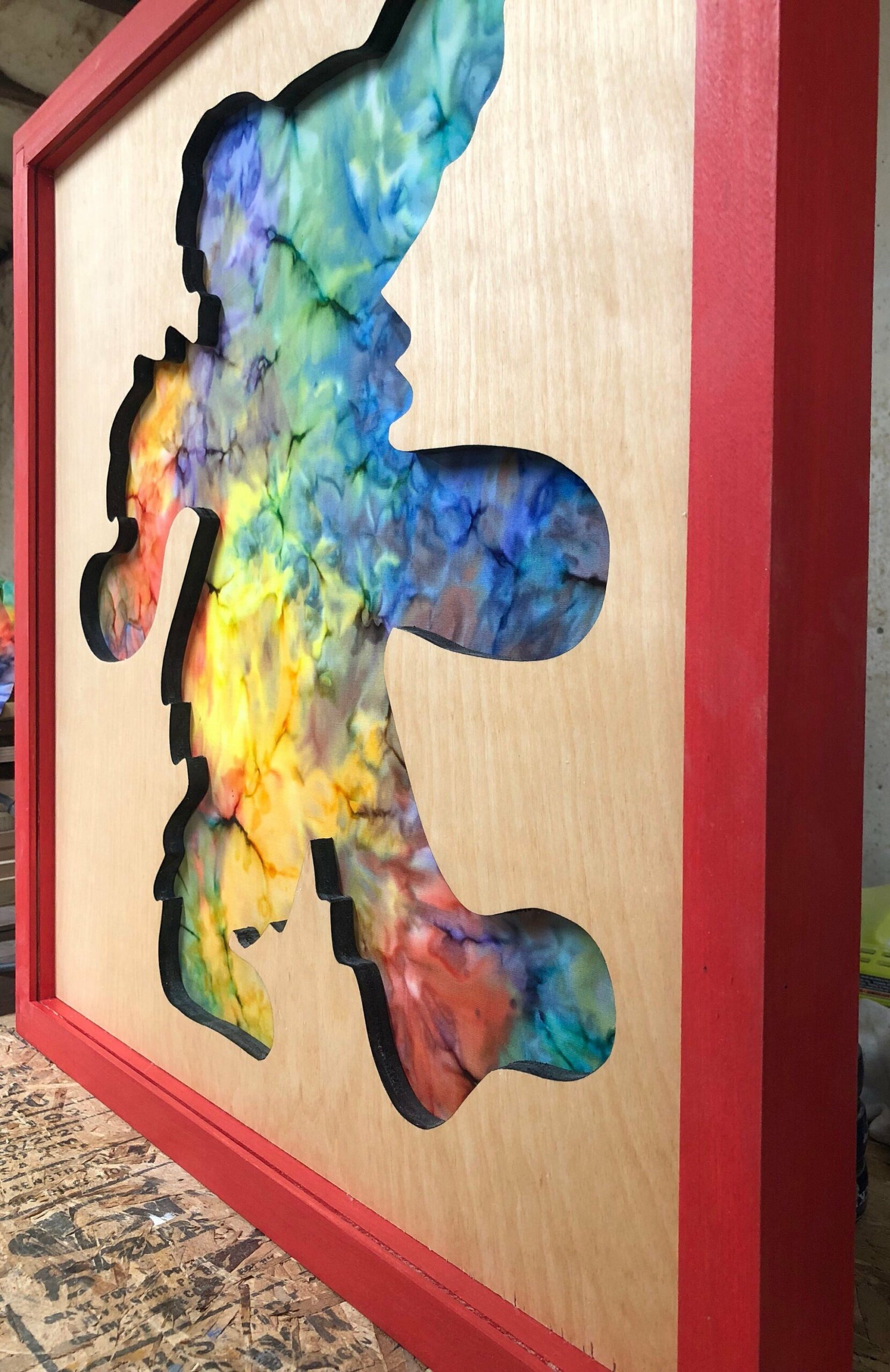 Grateful Dead Inspired Pin Display Shadowbox (Dancing Bear), Corkboard, Cork Display, Deadhead