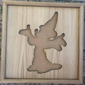 Disney Inspired Pin Display Shadowbox (Sorcerer Mickey), Corkboard, Cork Display