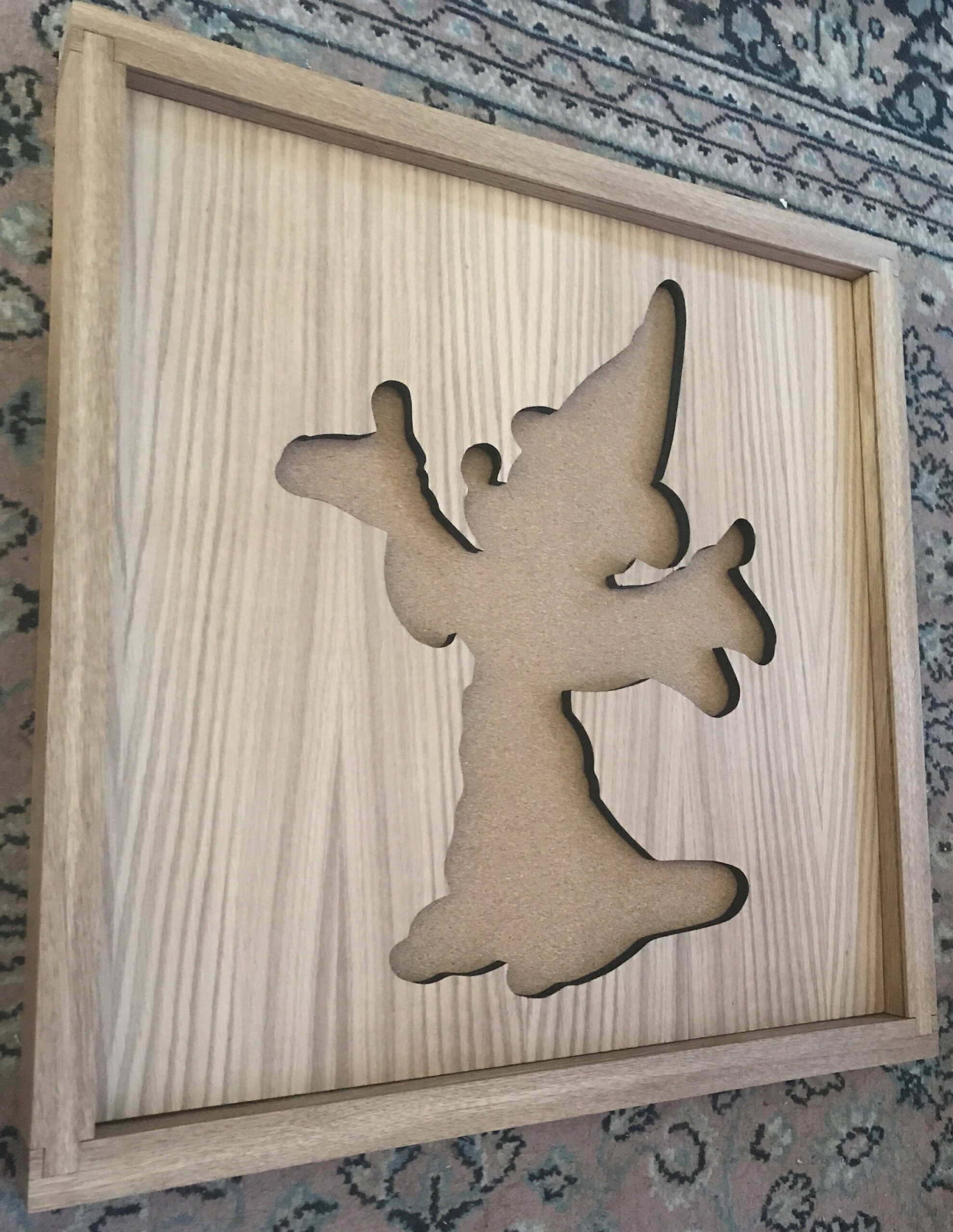 Disney Inspired Pin Display Shadowbox (Sorcerer Mickey), Corkboard, Cork Display