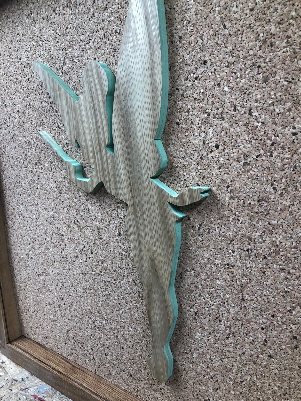 Disney Inspired Pin Display Shadowbox (Tinkerbell reverse), Corkboard, Cork Display