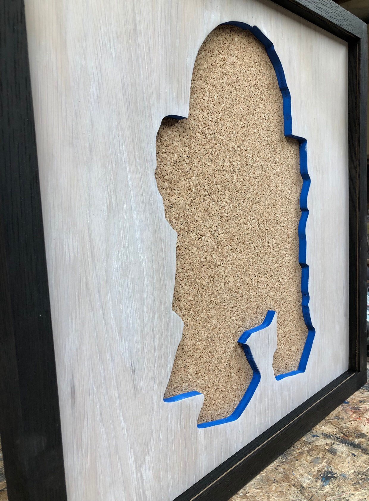 Disney Inspired Star Wars Pin Display Shadowbox (R2-D2), Corkboard, Cork Display