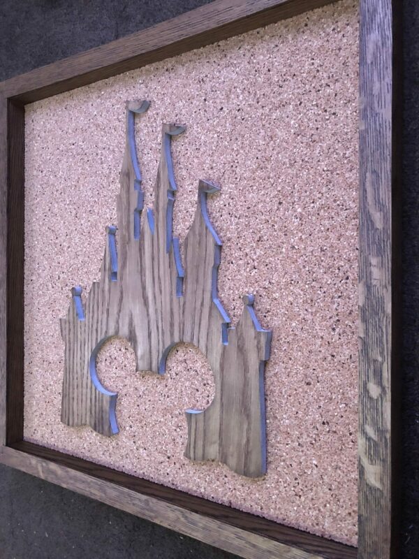 Disney Inspired Pin Display Shadowbox (Disney Cinderella Castle reverse), Corkboard, Cork Display