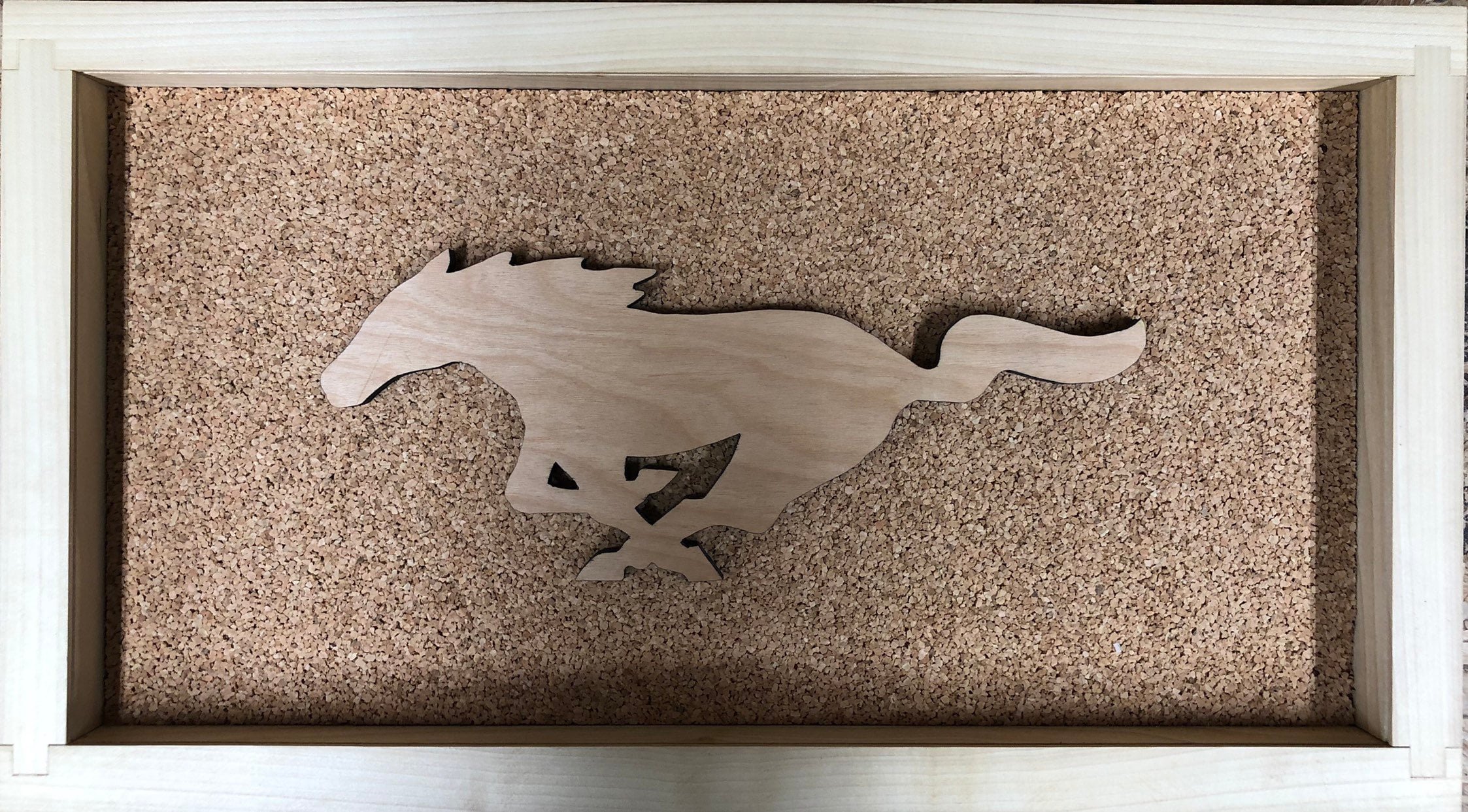 Ford Mustang Inspired Display Shadowbox, Corkboard, Cork Display