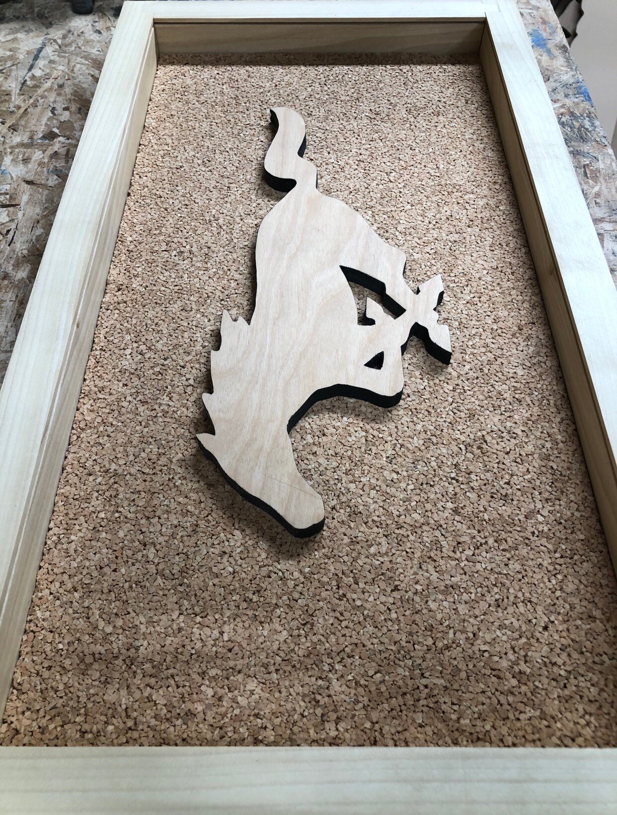Ford Mustang Inspired Display Shadowbox, Corkboard, Cork Display