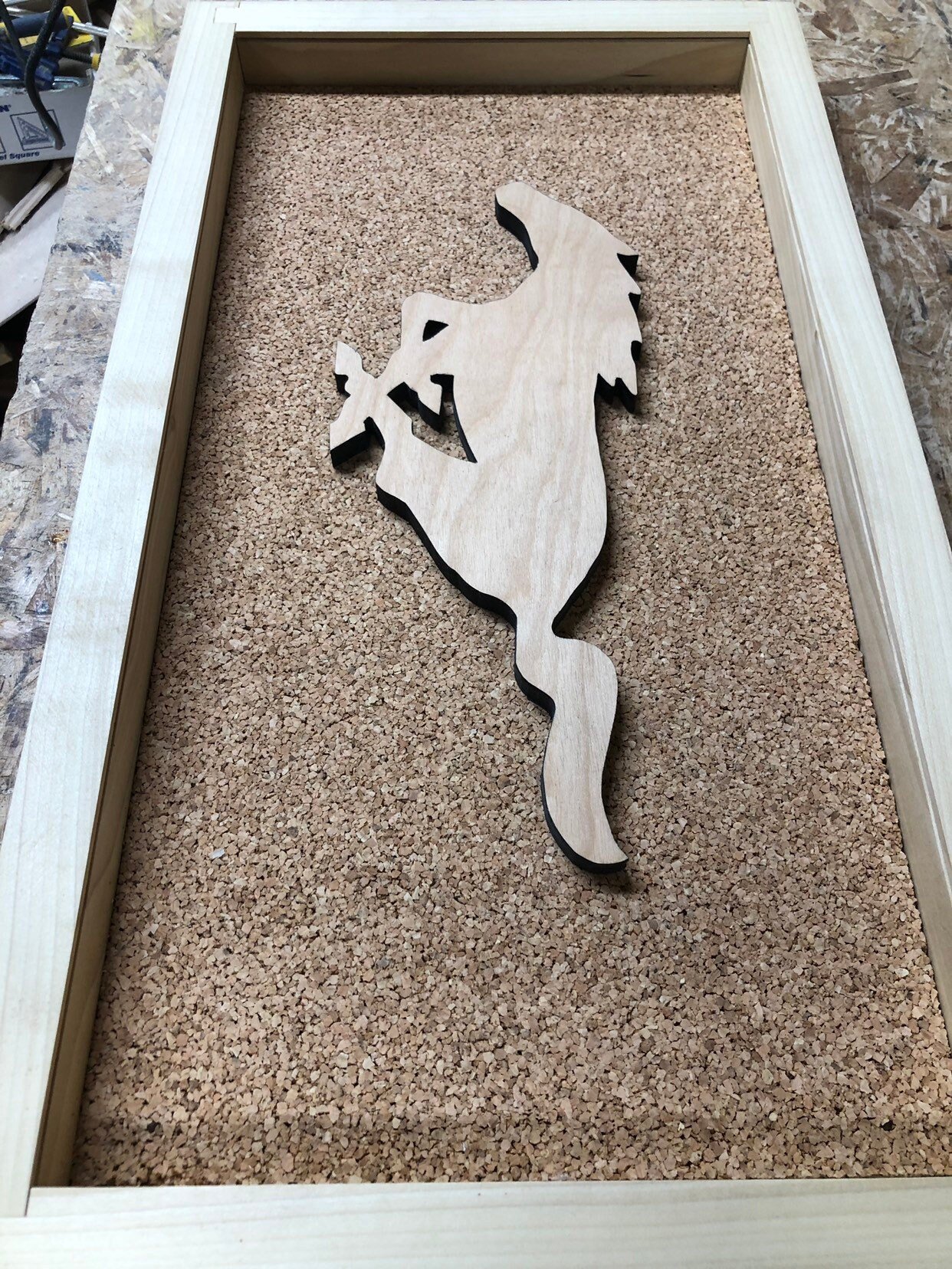 Ford Mustang Inspired Display Shadowbox, Corkboard, Cork Display