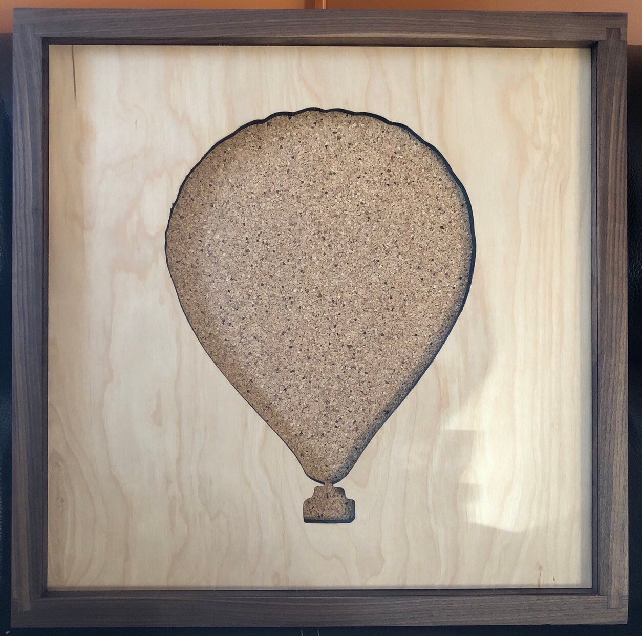 Hot Air Balloon Pin Display Shadowbox, Corkboard, Cork Display