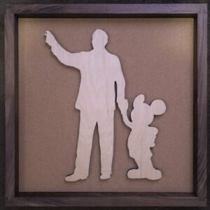 Disney Inspired Pin Display Shadowbox (Walt & Mickey reverse), Corkboard, Cork Display