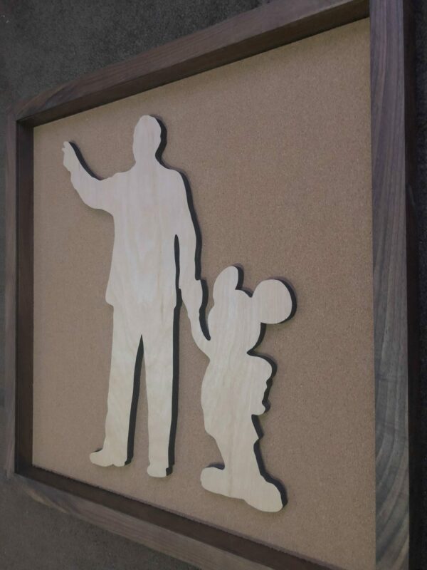 Disney Inspired Pin Display Shadowbox (Walt & Mickey reverse), Corkboard, Cork Display