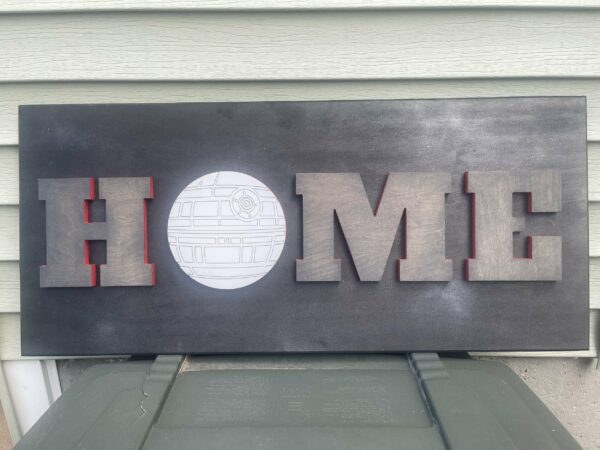 Disney Inspired Star Wars HOME sign, Death Star, wood sign