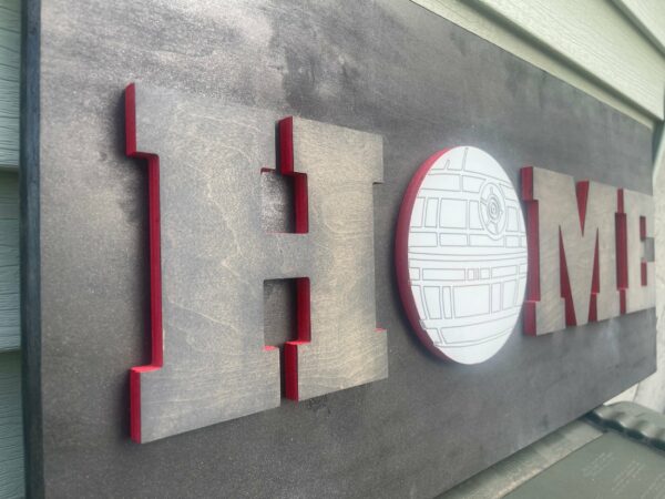 Disney Inspired Star Wars HOME sign, Death Star, wood sign