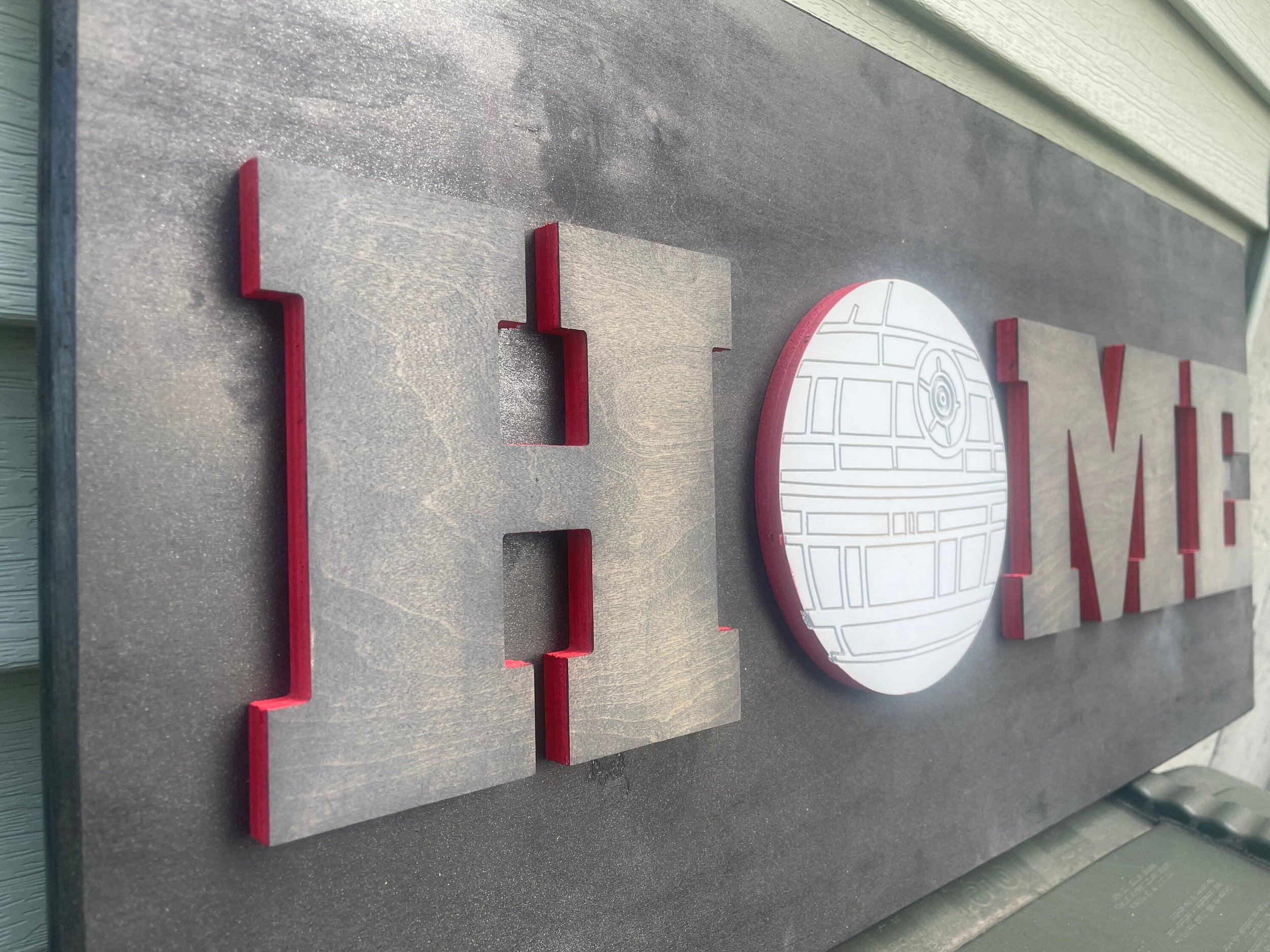 Disney Inspired Star Wars HOME sign, Death Star, wood sign