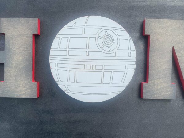 Disney Inspired Star Wars HOME sign, Death Star, wood sign