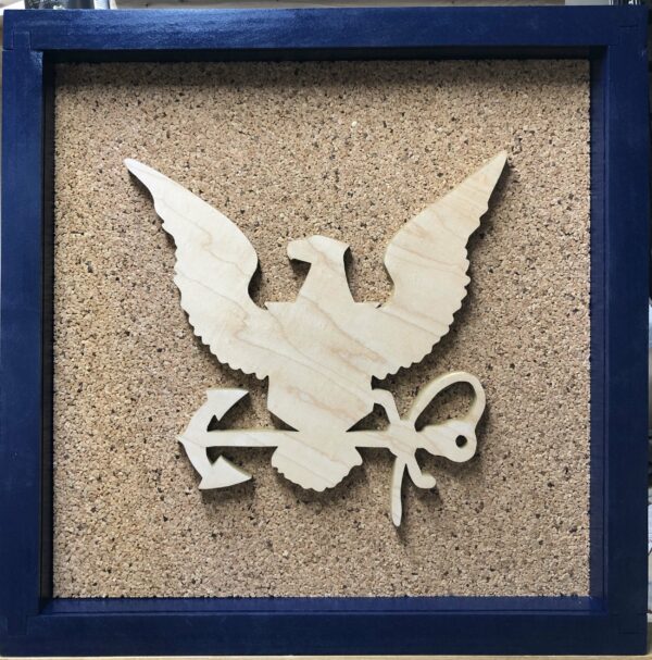 United States Navy Display Shadowbox (Official Crafter of the Navy; License #HOB-NTLPO-SHADBOX01), Corkboard, Cork Display, medal display