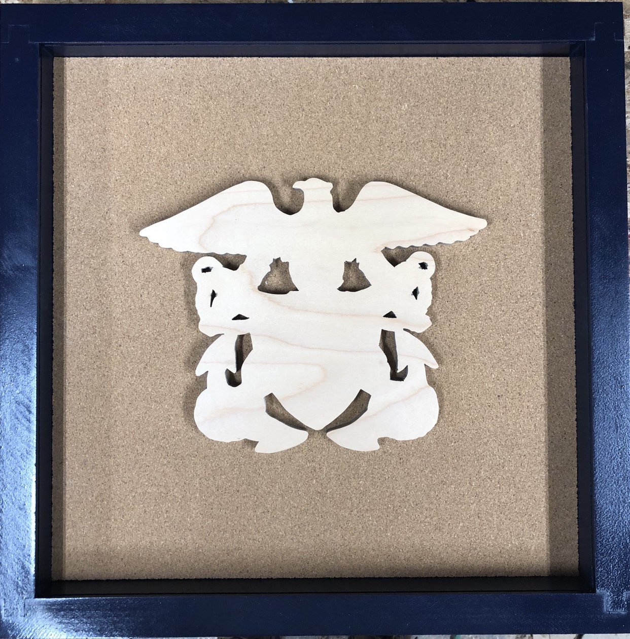 United States Navy Display Shadowbox (Official Crafter of the Navy; License #HOB-NTLPO-SHADBOX01), Corkboard, Cork Display, medal display