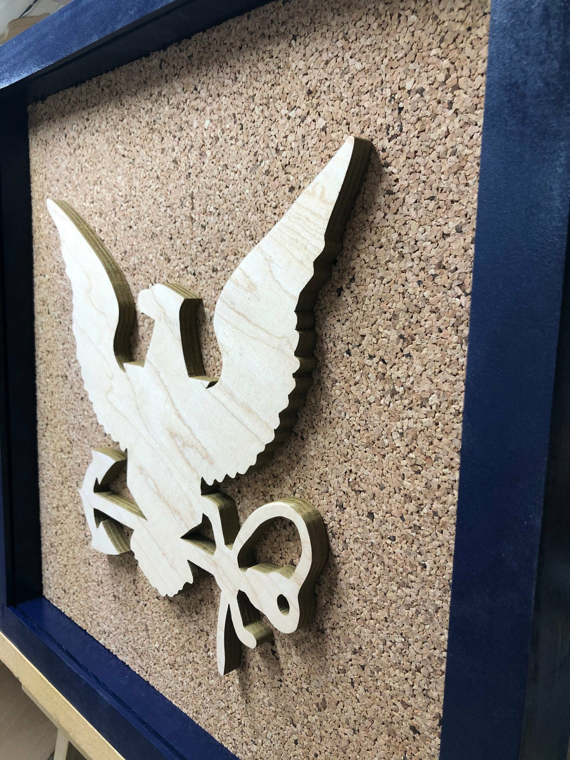 United States Navy Display Shadowbox (Official Crafter of the Navy; License #HOB-NTLPO-SHADBOX01), Corkboard, Cork Display, medal display