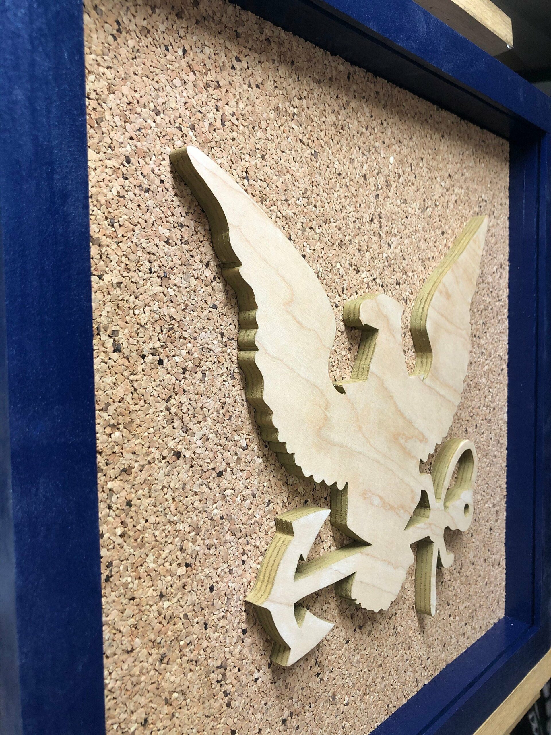 United States Navy Display Shadowbox (Official Crafter of the Navy; License #HOB-NTLPO-SHADBOX01), Corkboard, Cork Display, medal display