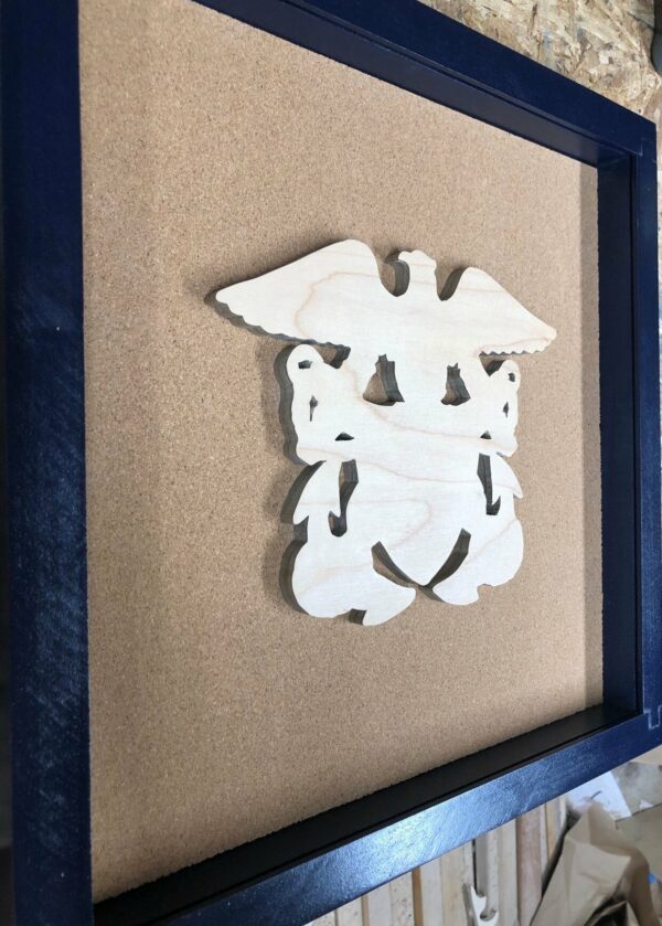 United States Navy Display Shadowbox (Official Crafter of the Navy; License #HOB-NTLPO-SHADBOX01), Corkboard, Cork Display, medal display