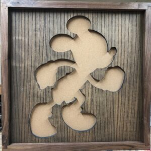 Disney Inspired Pin Display Shadowbox (Running Mickey)(Run Disney), Corkboard, Cork Display