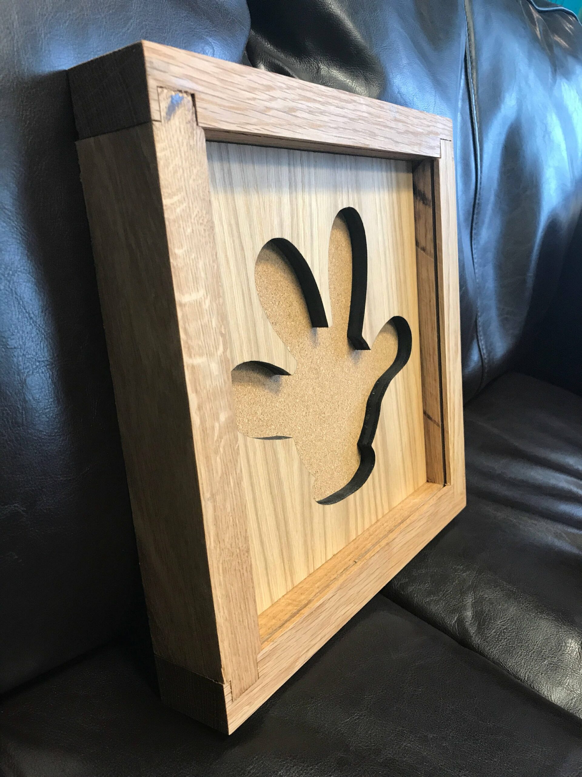 Disney Inspired Pin Display Shadowbox (Mickey Glove), Corkboard, Cork Display