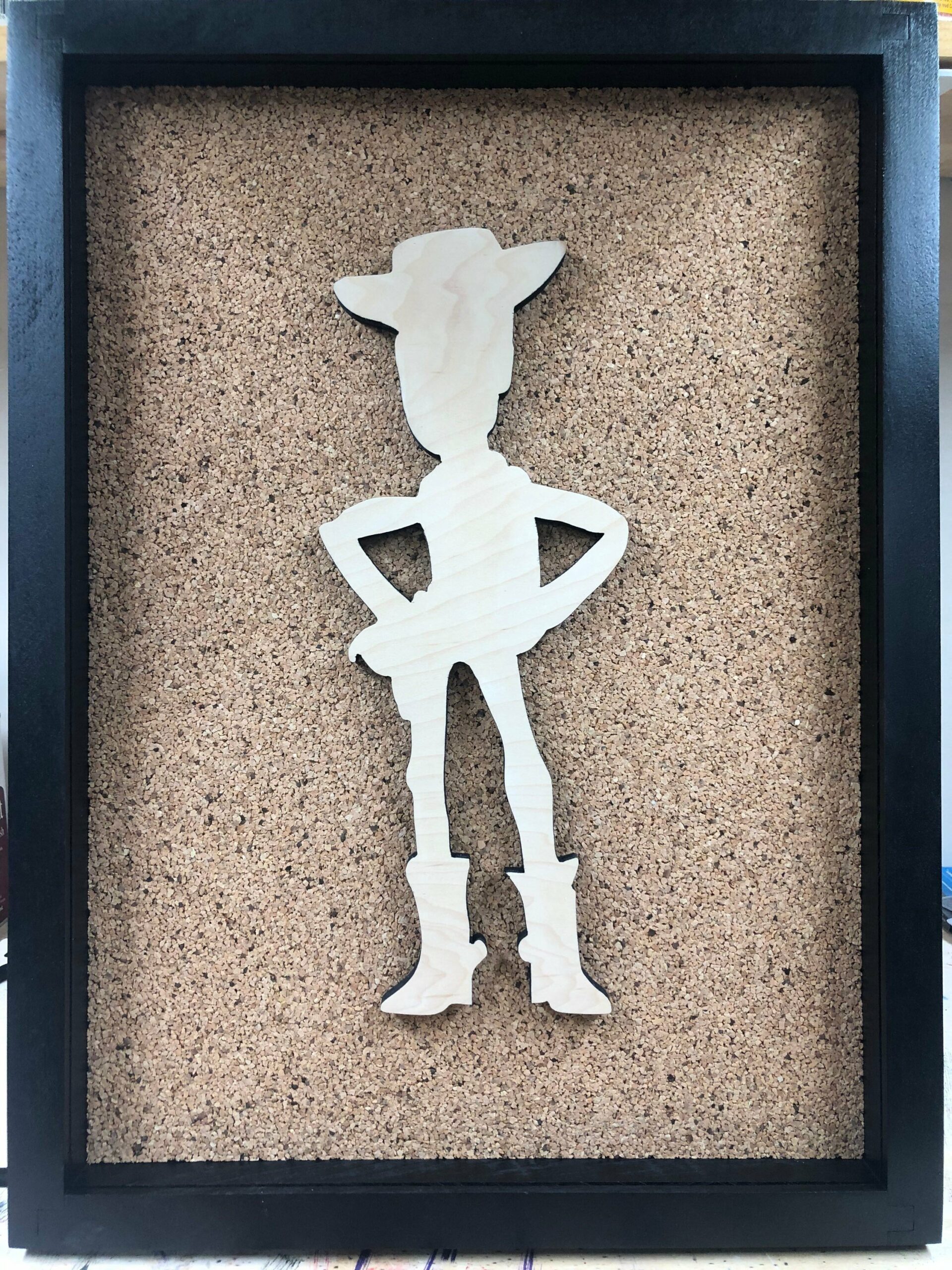 Disney Pixar Inspired Pin Display Shadowbox (Sheriff Woody), Corkboard, Cork Display