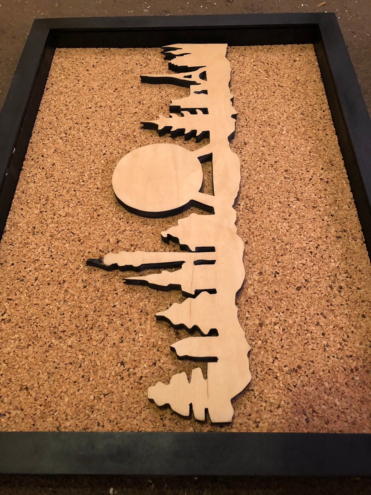 Disney Inspired Pin Display Shadowbox (Epcot)(World Showcase), Corkboard, Cork Display