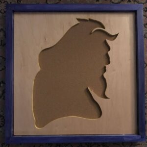 Disney Inspired Pin Display Shadowbox (Beast), Corkboard, Cork Display