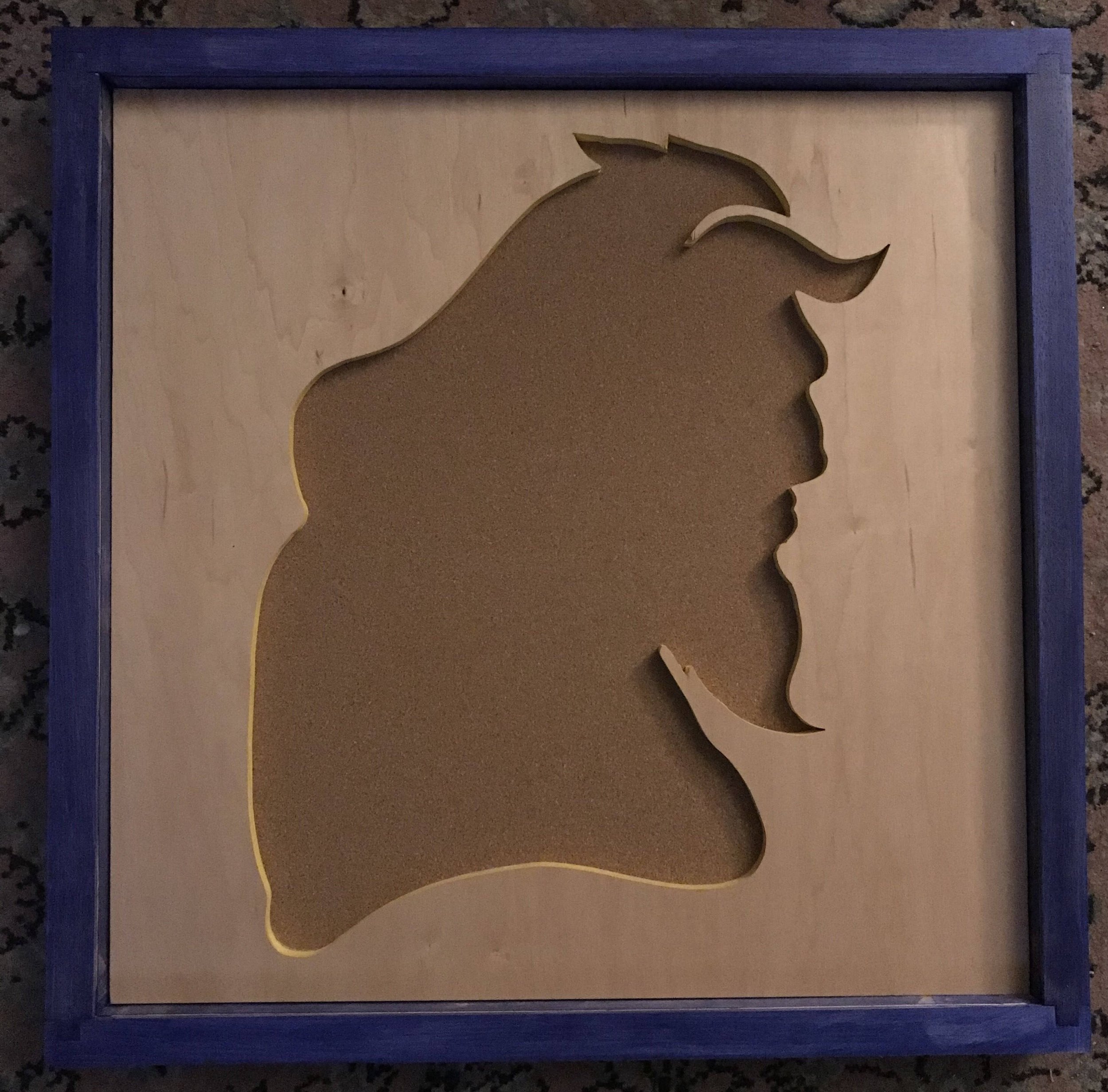 Disney Inspired Pin Display Shadowbox (Beast), Corkboard, Cork Display