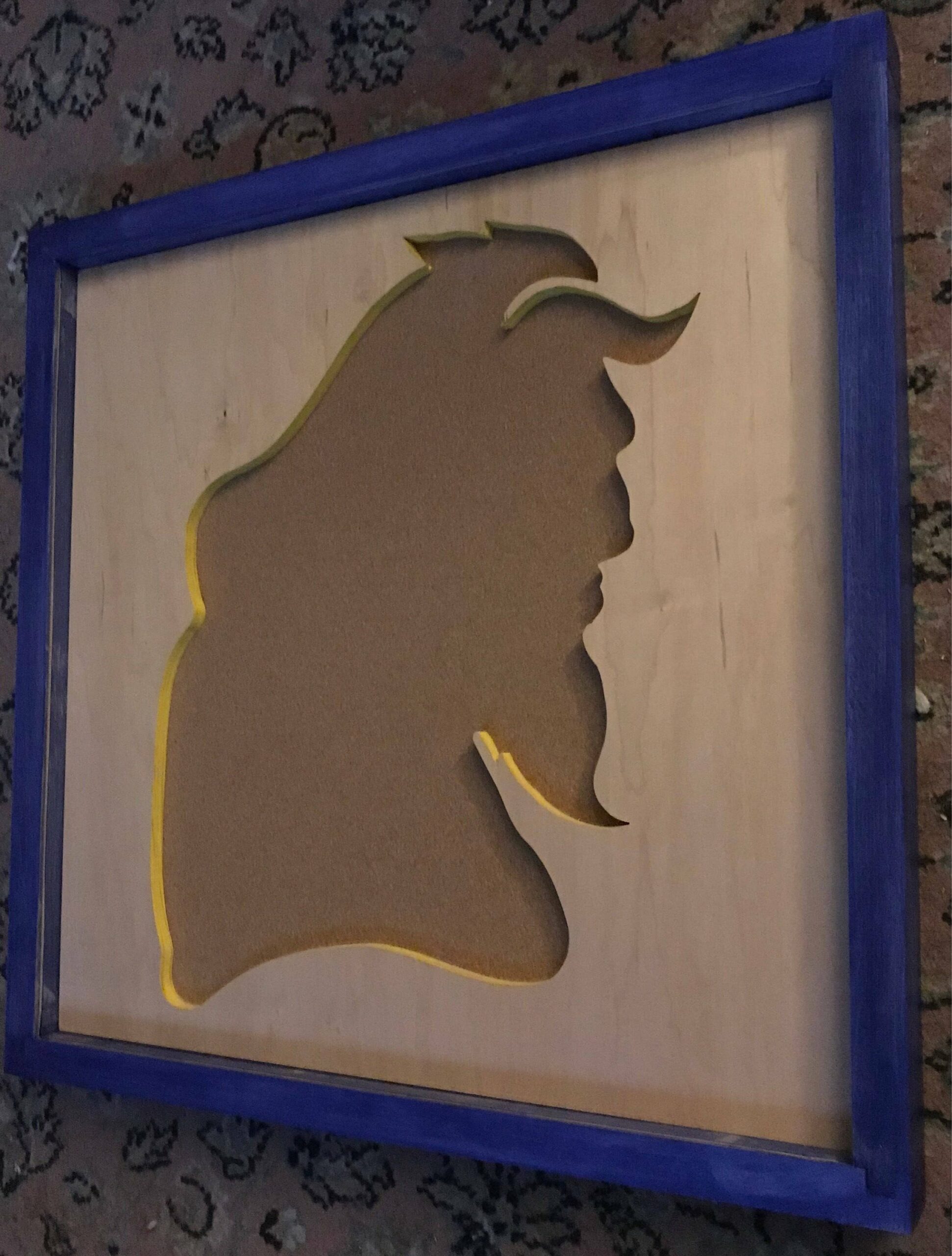 Disney Inspired Pin Display Shadowbox (Beast), Corkboard, Cork Display