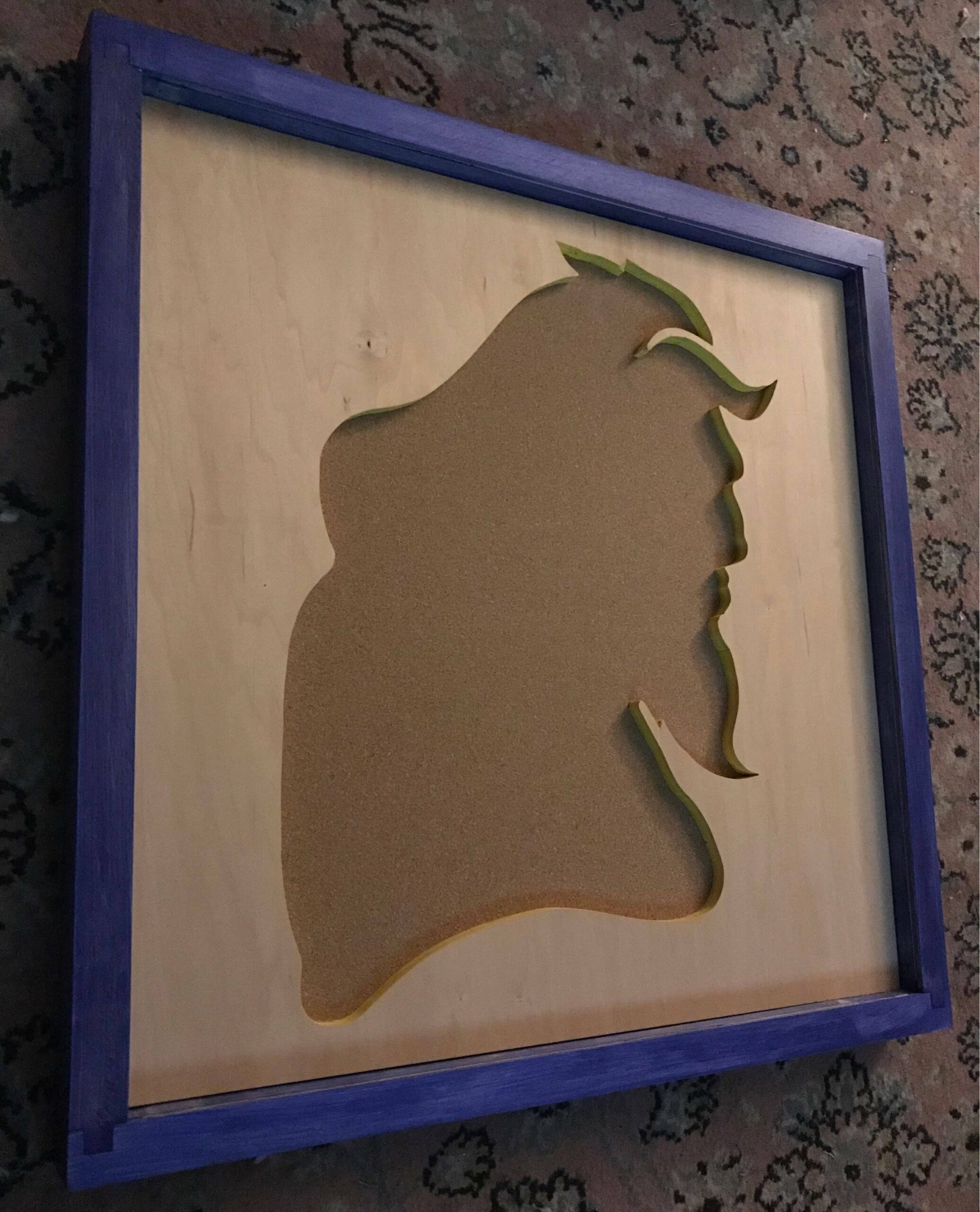 Disney Inspired Pin Display Shadowbox (Beast), Corkboard, Cork Display