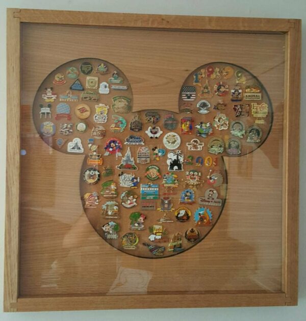 Disney Inspired Pin Display Shadowbox (Mickey), Corkboard, Cork Display