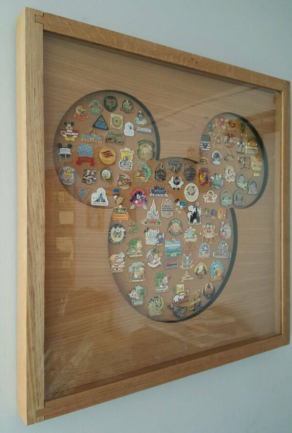 Disney Inspired Pin Display Shadowbox (Mickey), Corkboard, Cork Display