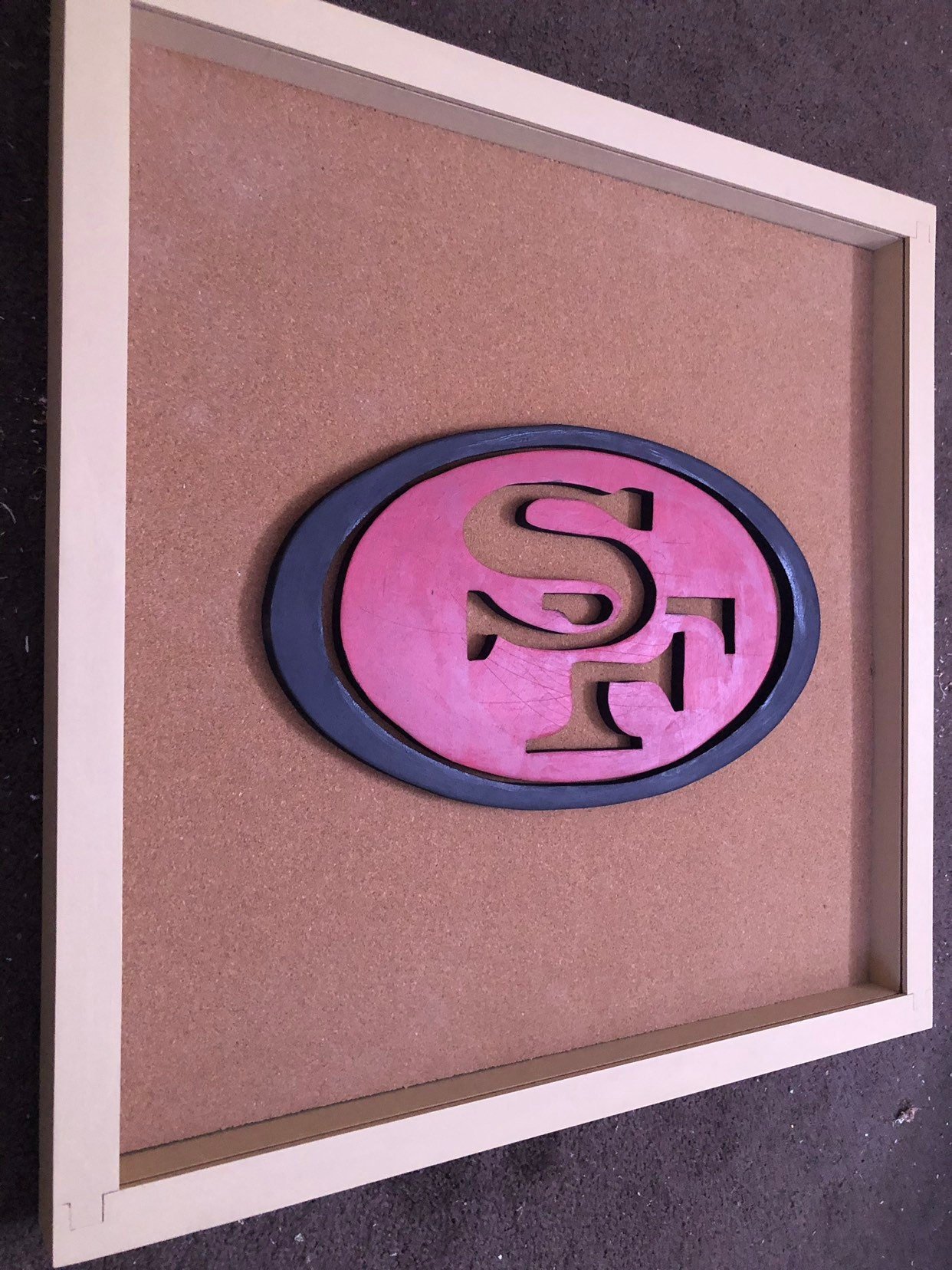 San Francisco 49ers Inspired Display Shadowbox, Corkboard, Cork Display, Tickets