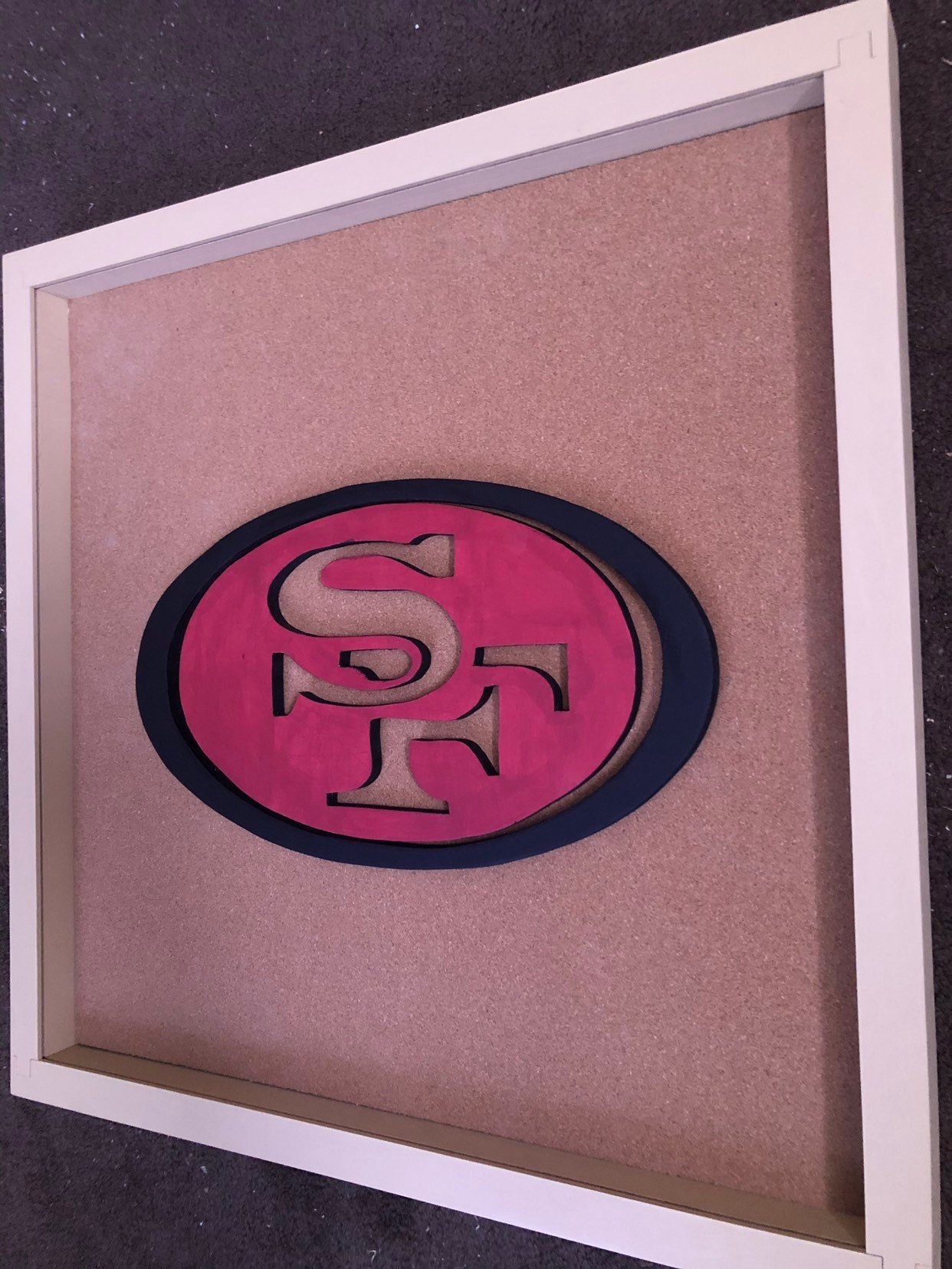 San Francisco 49ers Inspired Display Shadowbox, Corkboard, Cork Display, Tickets