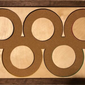 Olympics Inspired Pin Display Shadowbox (Olympic Rings), Corkboard, Cork Display
