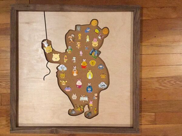 Disney Inspired Pin Display Shadowbox (Winnie the Pooh), Corkboard, Cork Display
