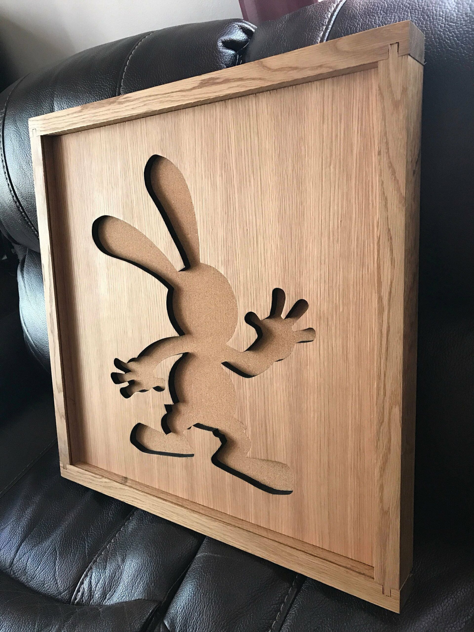 Disney Inspired Pin Display Shadowbox (Oswald the Lucky Rabbit), Corkboard, Cork Display