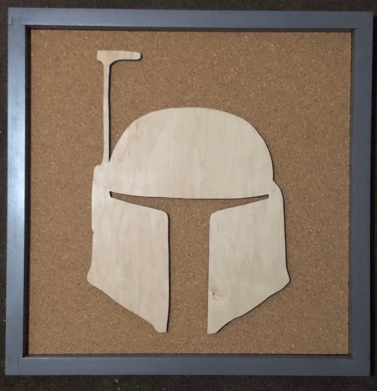 Disney Inspired Star Wars Pin Display Shadowbox (Mandalorian), Corkboard, Cork Display