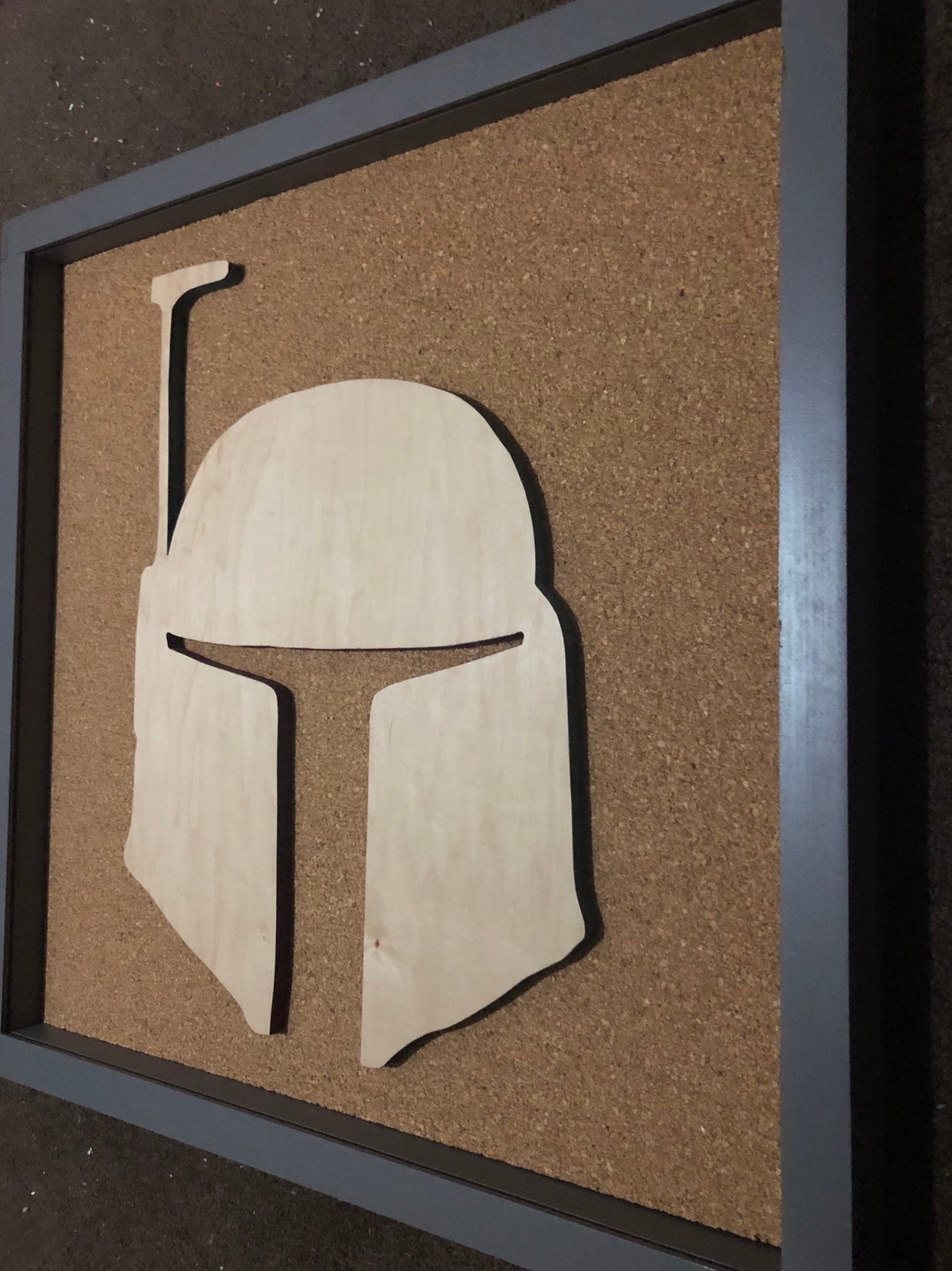 Disney Inspired Star Wars Pin Display Shadowbox (Mandalorian), Corkboard, Cork Display