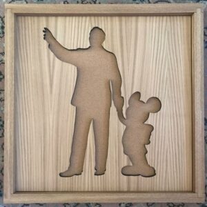 Disney Inspired Pin Display Shadowbox (Walt & Mickey), Corkboard, Cork Display